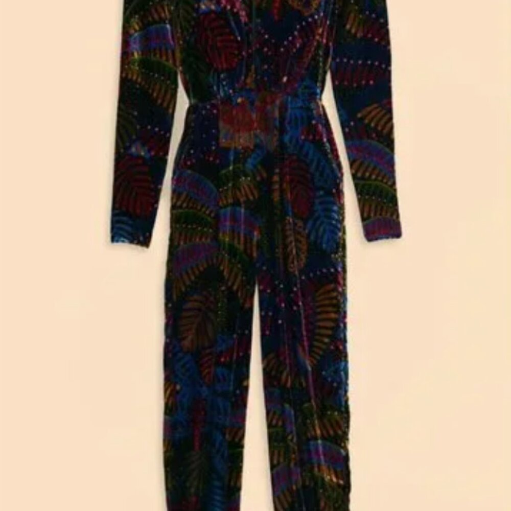 Farm Rio Elegant Multicolor Velvet Jumpsuit